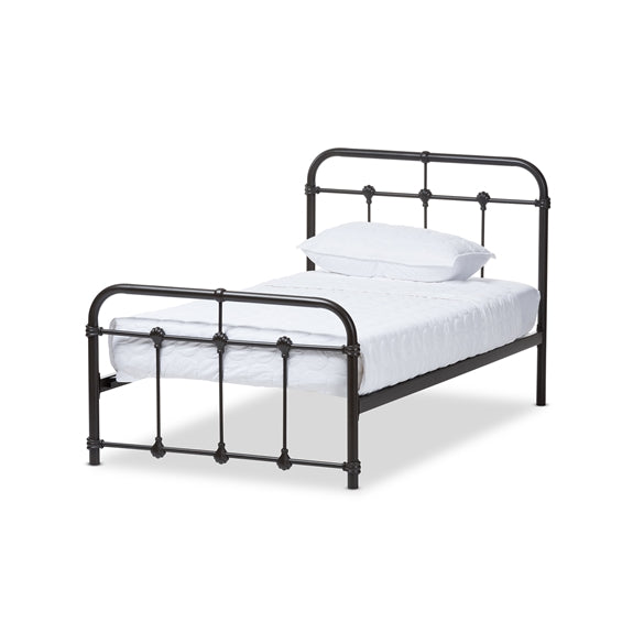 Baxton Studio Mandy Industrial Style Antique Metal Platform Bed