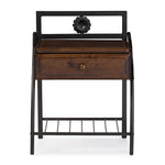 Load image into Gallery viewer, Baxton Studio Jevenci Vintage Industrial Black Bronze Metal And Walnut Brown Wood 1-Drawer Nightstand
