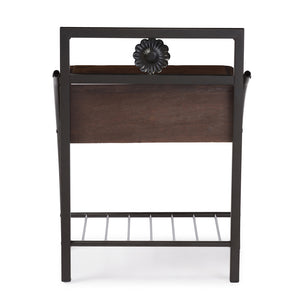 Baxton Studio Jevenci Vintage Industrial Black Bronze Metal And Walnut Brown Wood 1-Drawer Nightstand