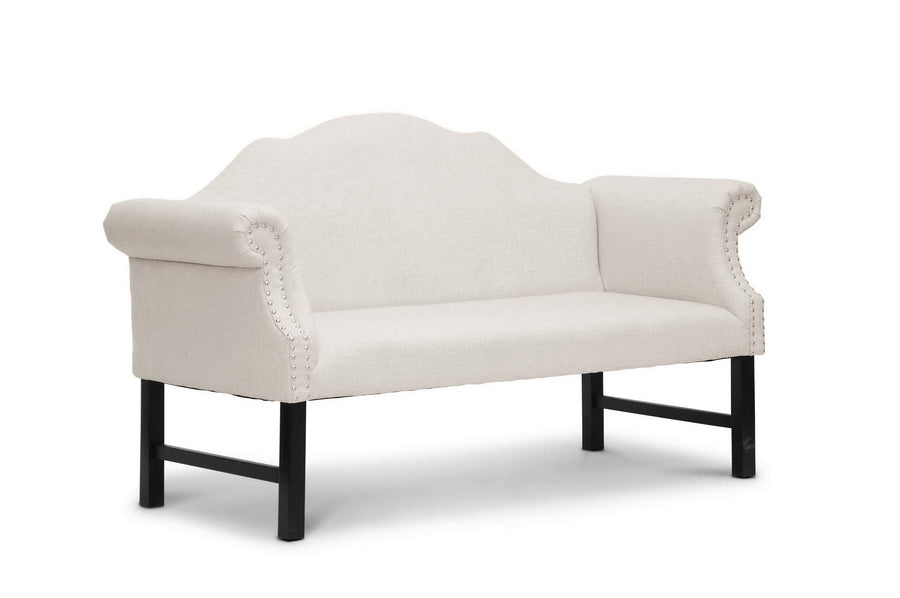 Baxton Studio Pryor Linen Modern Loveseat Bench