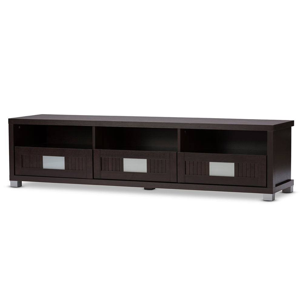 Baxton Studio Gerhardine Wood 63-Inch TV Cabinet with 3-drawer