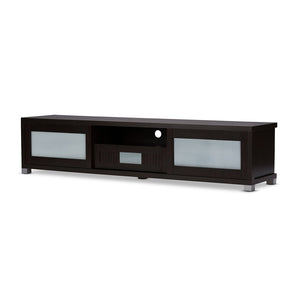 Baxton Studio Gerhardine Wood 70-inch TV Cabinet with 2 Sliding Doors and Drawer