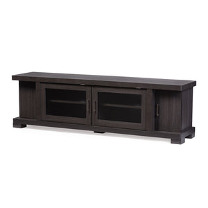 Baxton Studio Viveka 70-Inch Wood TV Cabinet with 2 Glass Doors and 2 Doors