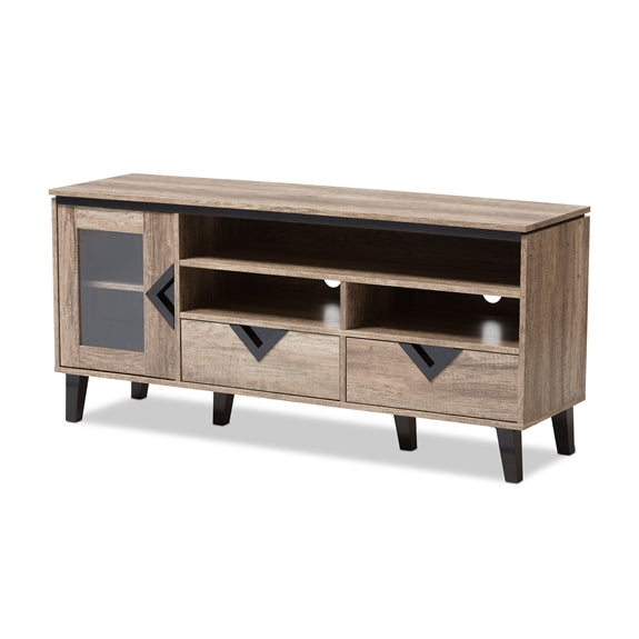 Baxton Studio Cardiff Modern and Contemporary Wood 55-Inch TV Stand