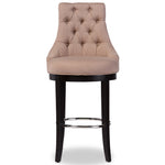 Load image into Gallery viewer, BAXTON STUDIO HARMONY MODERN AND CONTEMPORARY BUTTON-TUFTED BEIGE FABRIC UPHOLSTERED BAR STOOL WITH METAL FOOTREST
