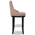 Load image into Gallery viewer, Baxton Studio Harmony Modern And Contemporary Button-Tufted Beige Fabric Upholstered Bar Stool With Metal Footrest
