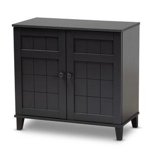 Baxton Studio Glidden Modern and Contemporary Finished 4-Shelf Wood Shoe Storage Cabinet