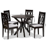 Load image into Gallery viewer, Baxton Studio Callie Modern And Contemporary Grey Fabric Upholstered And Dark Brown Finished Wood 5-Piece Dining Set
