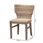 Load image into Gallery viewer, Baxton Studio Enver Modern Bohemian Grey Rattan And Brown Wood Dining Chair
