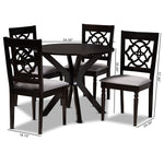 Load image into Gallery viewer, Baxton Studio Sadie Modern And Contemporary Grey Fabric Upholstered And Dark Brown Finished Wood 5-Piece Dining Set
