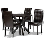 Load image into Gallery viewer, Baxton Studio Marie Modern And Contemporary Dark Brown Faux Leather Upholstered And Dark Brown Finished Wood 5-Piece Dining Set
