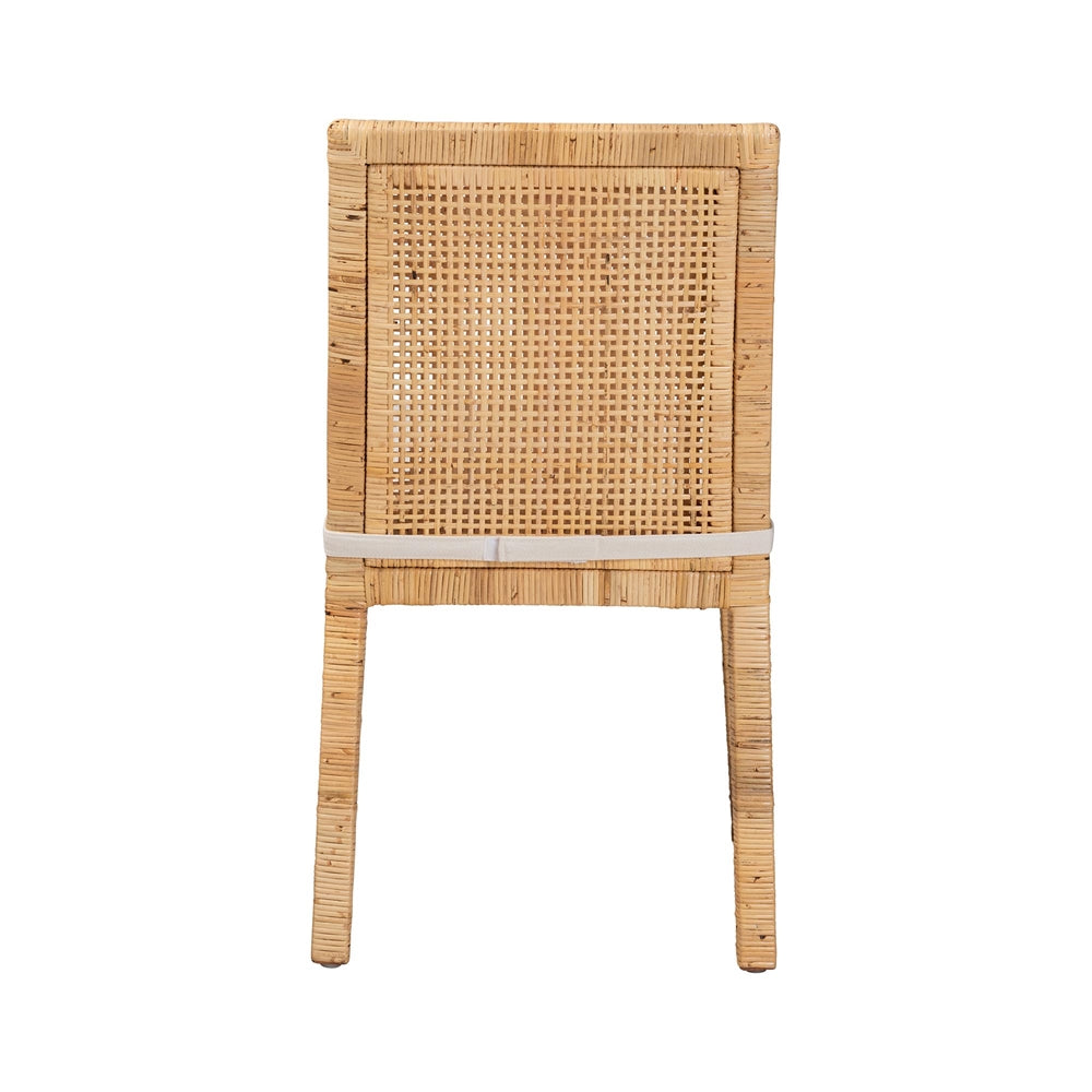 Baxton Studio Sofia Modern And Contemporary Natural Finished Wood And Rattan Dining Chair