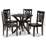 Load image into Gallery viewer, Baxton Studio Liese Modern And Contemporary Transitional Dark Brown Finished Wood 5-Piece Dining Set
