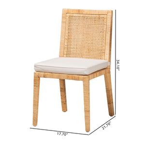 Baxton Studio Sofia Modern And Contemporary Natural Finished Wood And Rattan Dining Chair