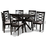 Load image into Gallery viewer, Baxton Studio Mila Modern And Contemporary Grey Fabric Upholstered And Dark Brown Finished Wood 7-Piece Dining Set
