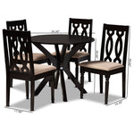 Load image into Gallery viewer, Baxton Studio Callie Modern And Contemporary Sand Fabric Upholstered And Dark Brown Finished Wood 5-Piece Dining Set
