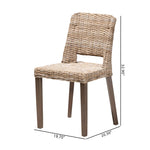 Load image into Gallery viewer, Baxton Studio Magy Modern Bohemian Grey Rattan And Natural Brown Finished Wood Dining Chair
