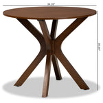 Load image into Gallery viewer, Baxton Studio Kenji Modern And Contemporary Walnut Brown Finished 34-Inch-Wide Round Wood Dining Table
