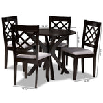 Load image into Gallery viewer, Baxton Studio Jana Modern And Contemporary Grey Fabric Upholstered And Dark Brown Finished Wood 5-Piece Dining Set
