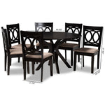 Load image into Gallery viewer, Baxton Studio Sanne Modern And Contemporary Sand Fabric Upholstered And Dark Brown Finished Wood 7-Piece Dining Set
